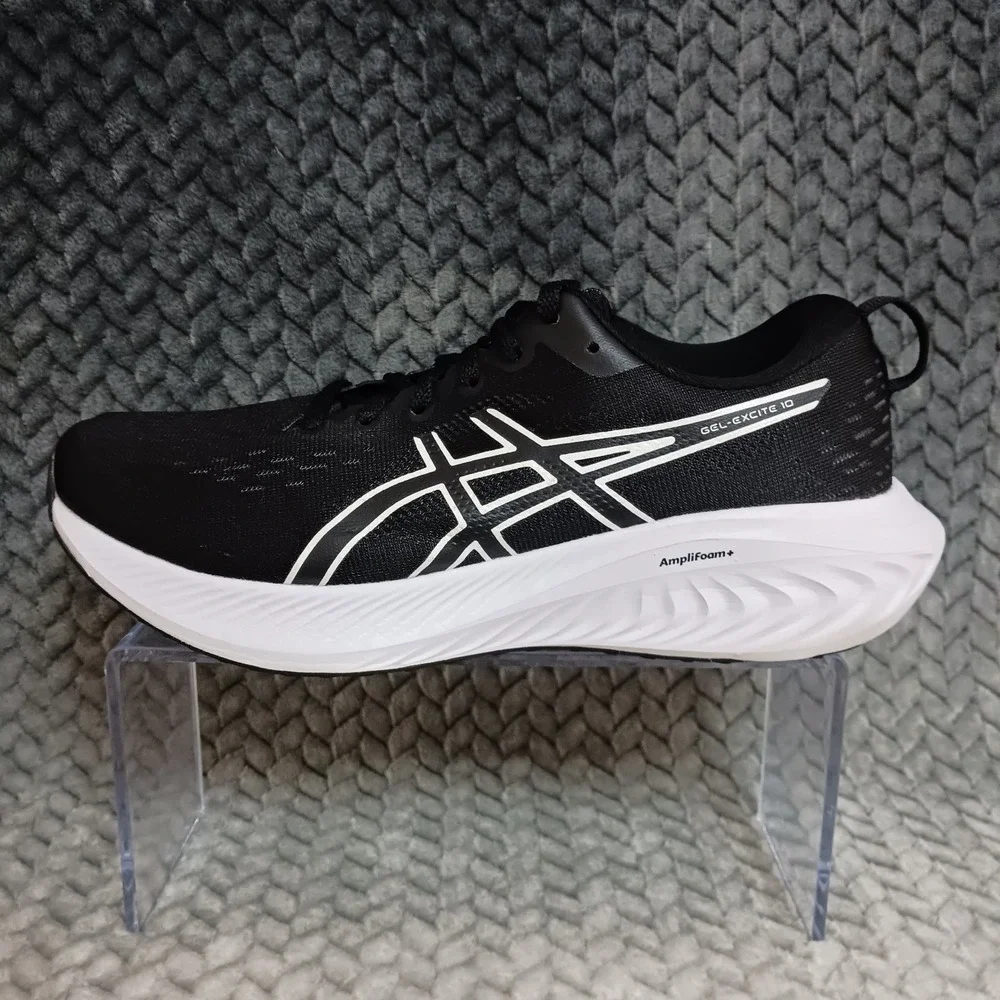 Asics Black and White Athletic Running Shoes